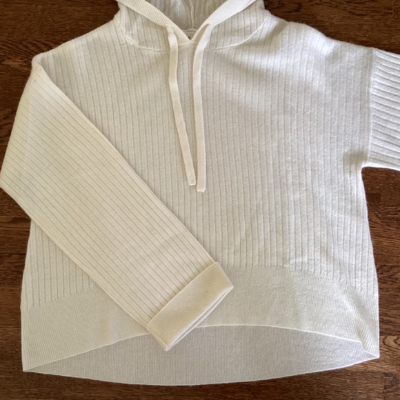 Bella Dahl 100% Cashmere Drawstring Hoodie Sweater Cropped Oversized NWOT - Picture 12 of 15